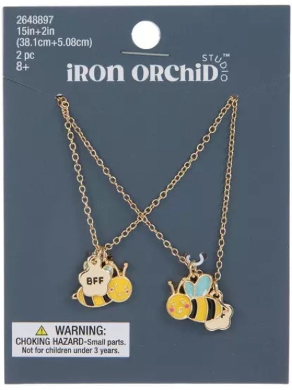 New 15” Iron Orchid Studio Bee BFF Necklace Set